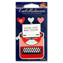 Stand Out Embellishments (4pk) - Love 'You're Just My Type'