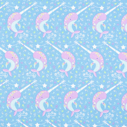 Out of this World Swinging Narwhals - 100% Cotton