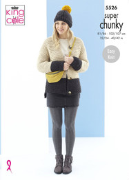 Ladies Cardigans & Hat in King Cole Timeless Super Chunky (5526)