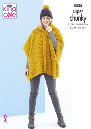 Ponchos & Hat in King Cole Timeless Super Chunky (5525)