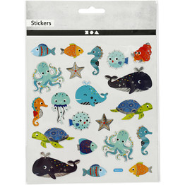 Sticker Sheet (21pcs) - Sea Animals