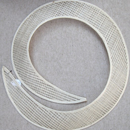 Sinamay Hat Brim - Open End Swirl - Crosshatch Weave (Ivory)