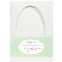 5" x 7" White Window Cards & Envelopes (10 Pk) - Oval