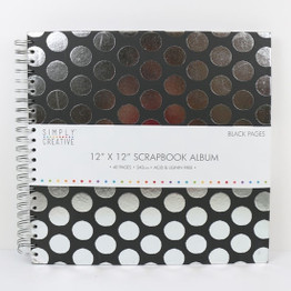 12" x 12" Scrapbook Album (40pgs) - Black w/Silver Circles