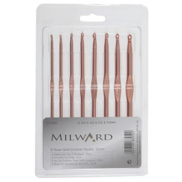 Crochet Hook Set (8pcs) - Rose Gold