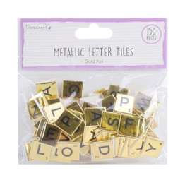 Metallic Letter Tiles (150pcs) - Gold