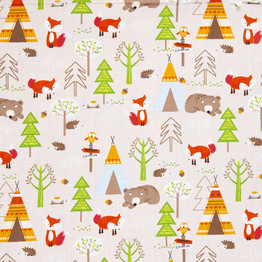 Cotton Poplin Print - Forest Friends (Autumn) - Per ½ Metre