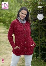 Ladies Raglan Sweater & Cardigan in King Cole Aran (5298)