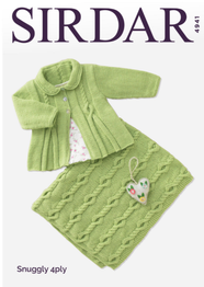 Baby/Girl's Matinee Coat & Blanket in Sirdar Snuggly 4 Ply (4941)