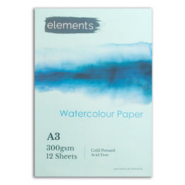 A3 Elements Paper Pad (12pk) - Watercolour