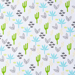 Palms on White - 100% Cotton