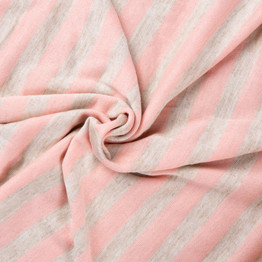 Woven Jersey Knit: Blush Pink Stripe - Per ½ Metre