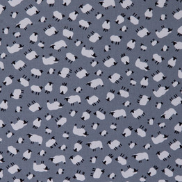 Cotton Poplin Print - Sheep (Silver) - Per ½ Metre