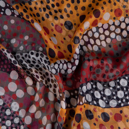 100% Silk Chiffon: African Inspired Geo-Spot - Per ½ Metre