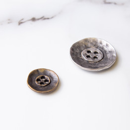 Metal 4 Hole Button - Antique