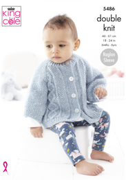 Babies Sweater and Cape in King Cole Cotton Top DK (5486)