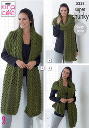 Scarves in King Cole Big Value Super Chunky (5338)