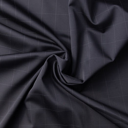 Suiting: Polyviscose Black Windowpane Check - Per ½ Metre