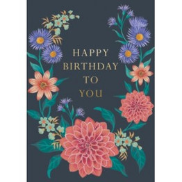 Greeting Card - Happy Birthday To You Floral Wreath