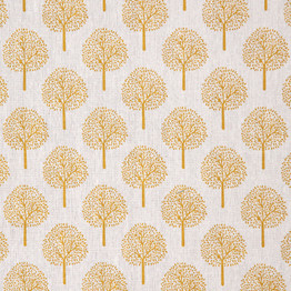 Cotton Canvas: Mustard Oak Trees on Ecru - Per ½ Metre