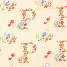 Peter Rabbit: Floral Letter - 100% Cotton