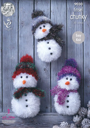 Tinsel Snowman in King Cole Tinsel Chunky (9030)