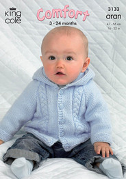 Jackets in King Cole Comfort Aran (3133)