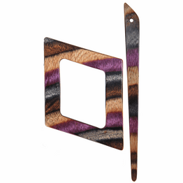 Wooden Lilac Shawl Pin: Alpha