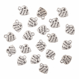 Metal Heart Charm Tag (15pk) - Made with Love