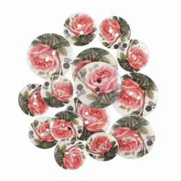 Button Pack (15pcs) - Vintage Floral