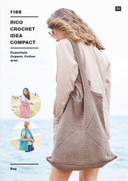 Crochet Tote Bag in Rico Essentials Organic Cotton Aran (1188) - CROCHET