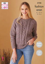 Sweater & Cardigan in King Cole Fashion Aran (5720)