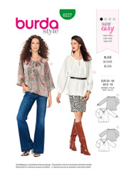 Blouse w/Drawstring Neckline in Burda Misses' (6227)