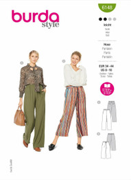 Wide Relaxed-Fit Trousers in Burda Misses' (6148)