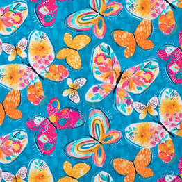 Watercolour Butterflies - 100% Cotton