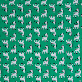 Peek-a-Boo Zebra: Green - 100% Cotton