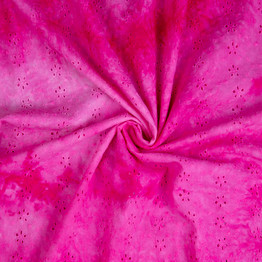 Embroidered Tie-Dye Cotton - Per ½ Metre