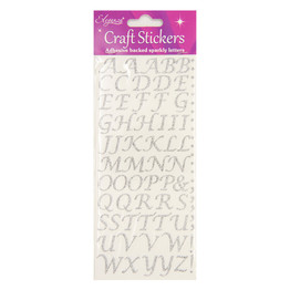 Adhesive Glitter Alphabet - Silver