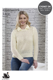 Openwork Lace Sweater in Cygnet DK (CY1301)