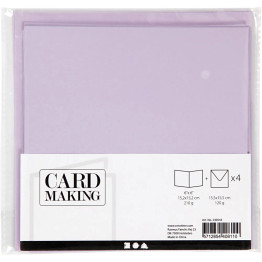 6" x 6" Blank Cards & Envelopes (4pcs) - Lilac