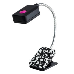 LED Reading Light by French Bull - Black and White Floral Vine Pattern