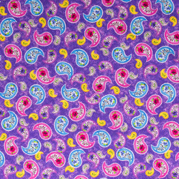 Spring Sensation: Paisley on Purple - 100% Cotton
