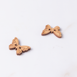 Wooden Button (15mm) - Butterfly