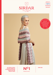 Scallop Striped Shawl in Sirdar No 1 DK (10672) - CROCHET - PDF