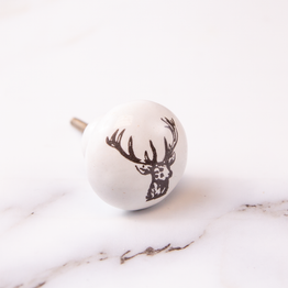 Drawer Knob - Ceramic Stag