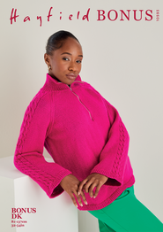 Zip Neck Sweater in Hayfield Bonus DK (10593) - PDF