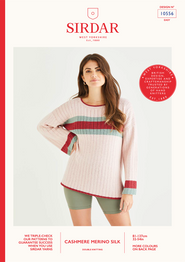 Ribbed Sweater in Sirdar Cashmere Merino Silk DK (10556) - PDF