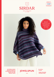 Textured Poncho in Sirdar Jewelspun Aran (10287) - PDF