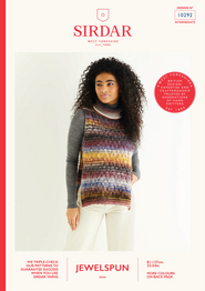 Roll Neck Tie-Side Vest in Sirdar Jewelspun Aran (10292) -PDF