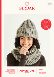 Ribbed Hat & Cowl in Sirdar Adventure Super Chunky (10317) - PDF